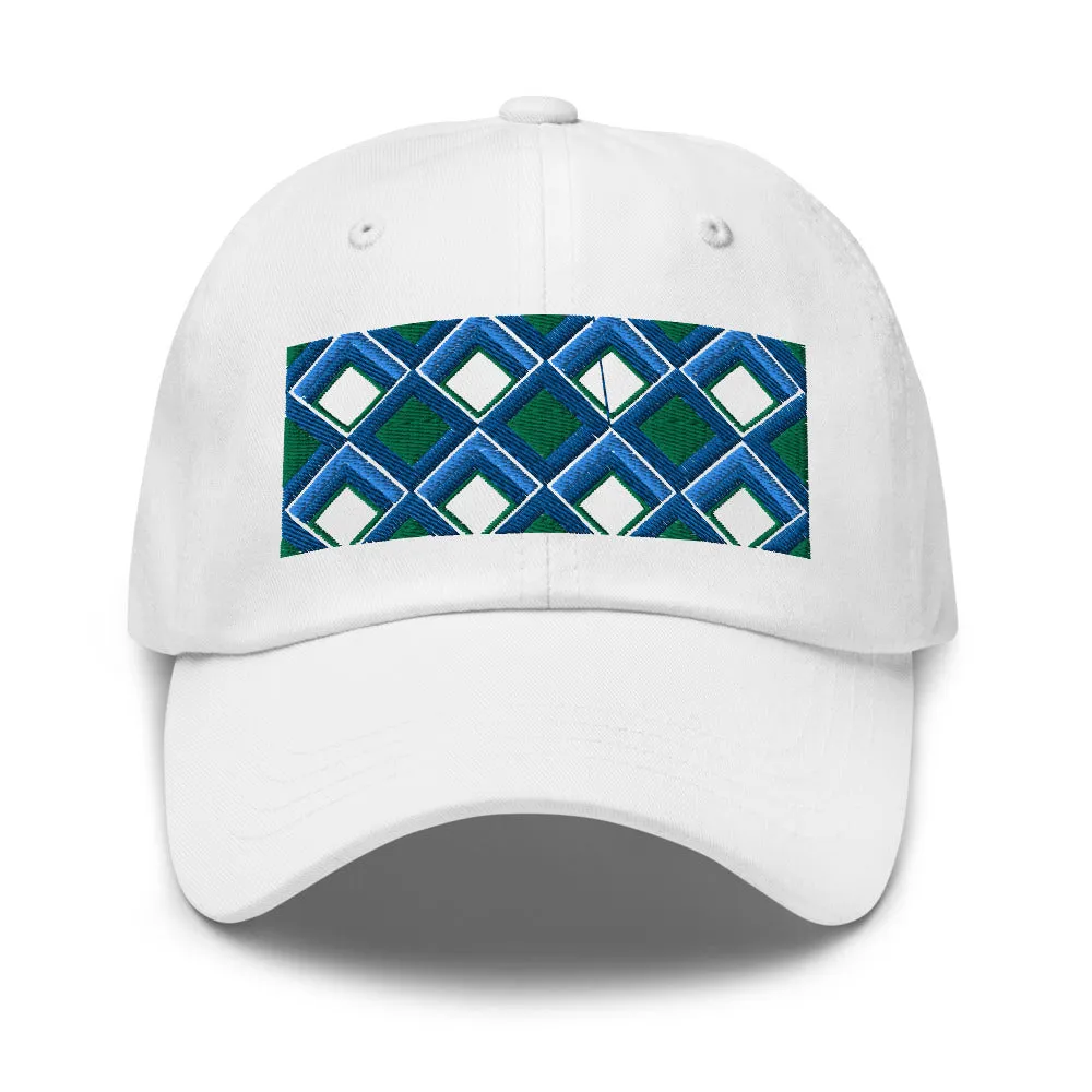 Dad Hat | 60s Blue Diamonds | Geometric Glam