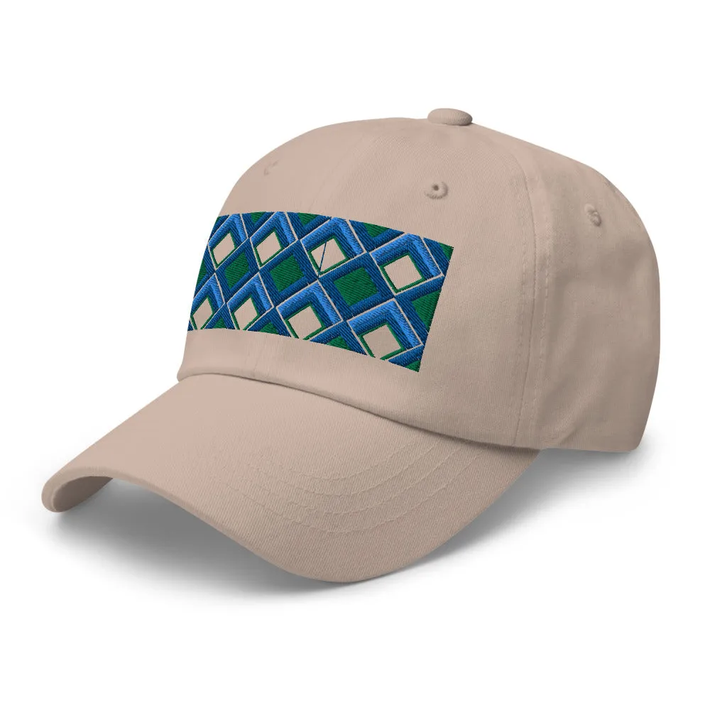 Dad Hat | 60s Blue Diamonds | Geometric Glam