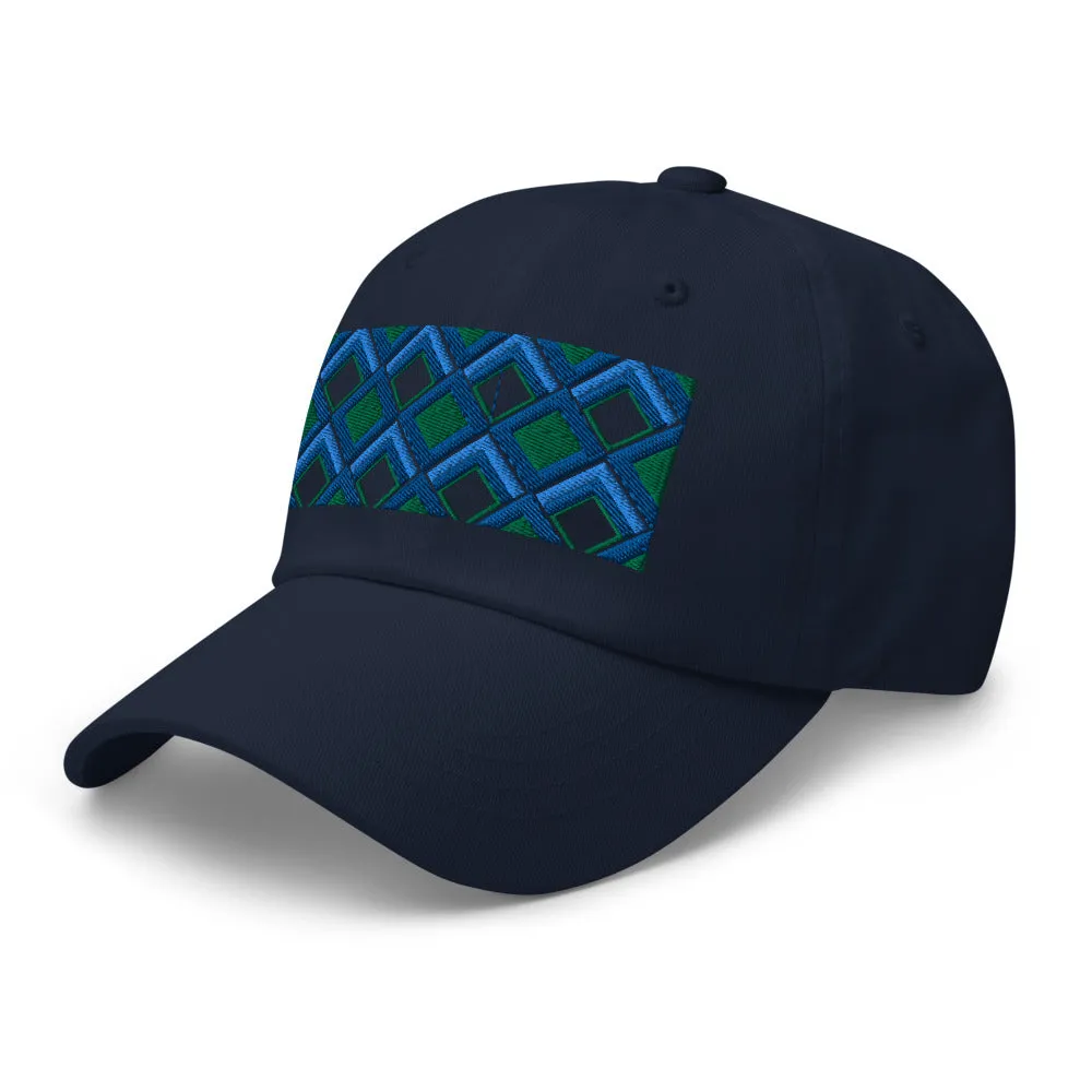 Dad Hat | 60s Blue Diamonds | Geometric Glam