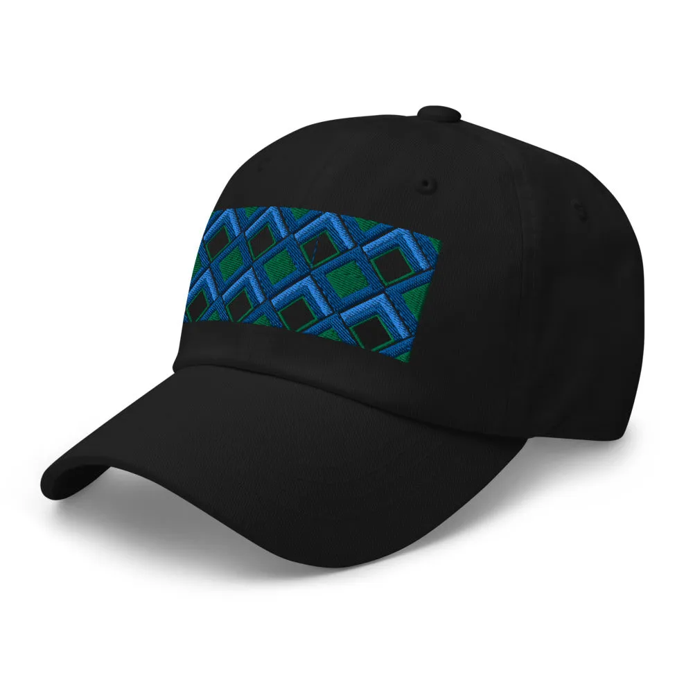 Dad Hat | 60s Blue Diamonds | Geometric Glam