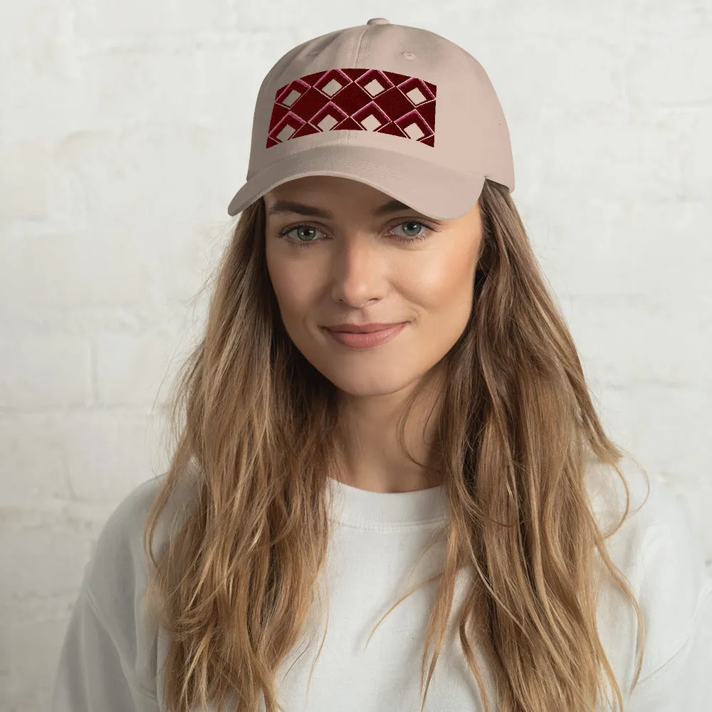 Dad Hat | 60s Red Diamonds | Geometric Glam