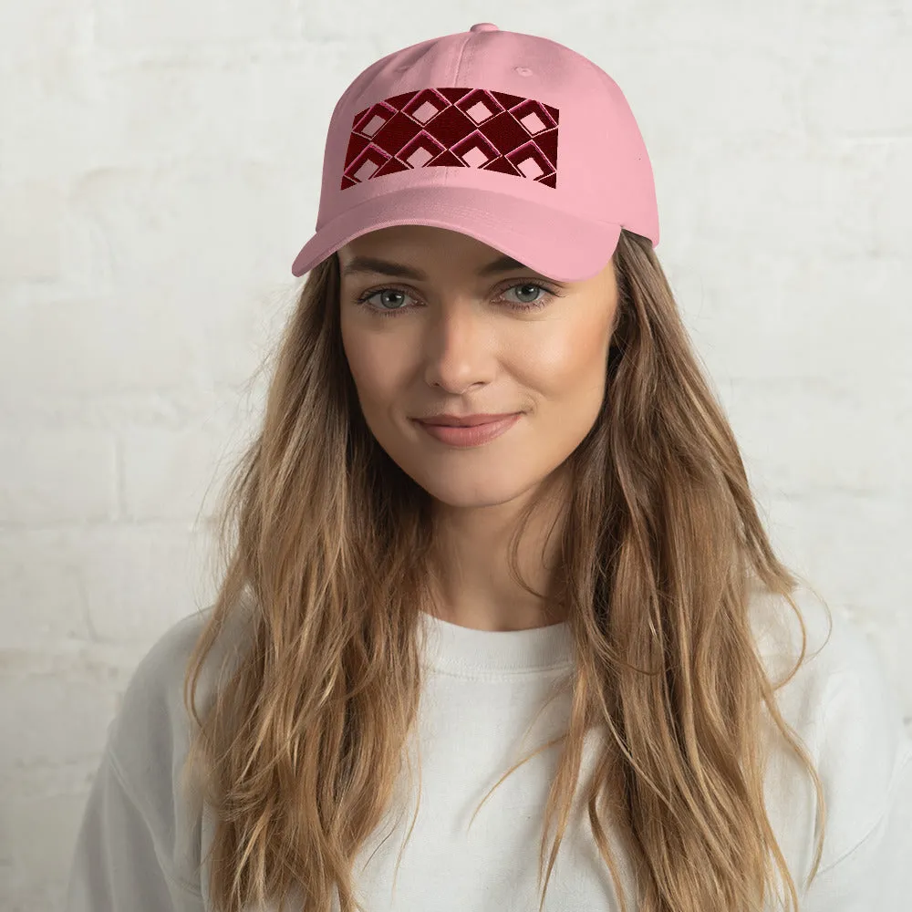 Dad Hat | 60s Red Diamonds | Geometric Glam