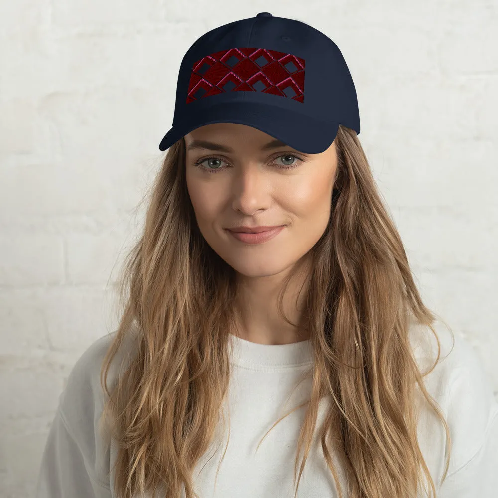 Dad Hat | 60s Red Diamonds | Geometric Glam