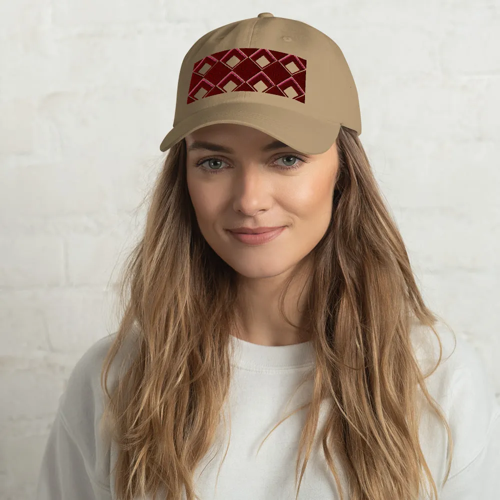 Dad Hat | 60s Red Diamonds | Geometric Glam