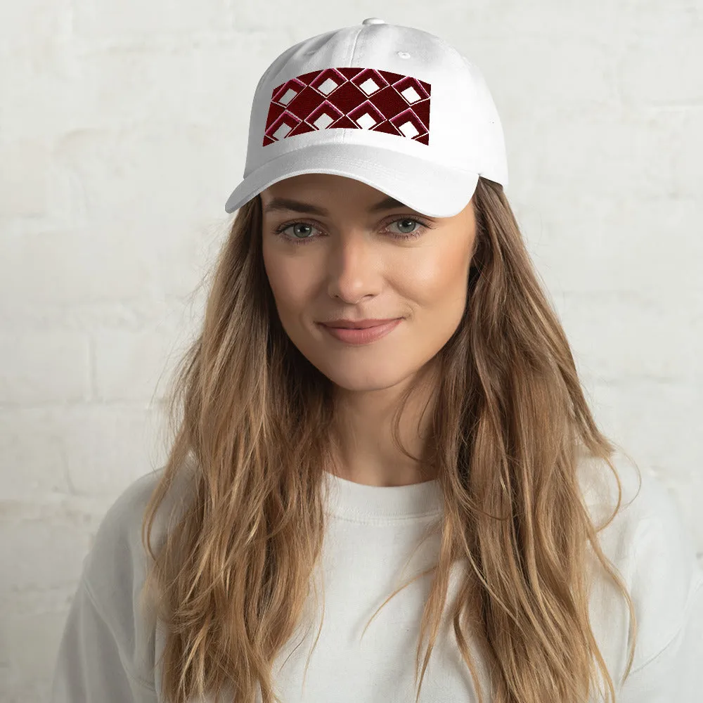 Dad Hat | 60s Red Diamonds | Geometric Glam