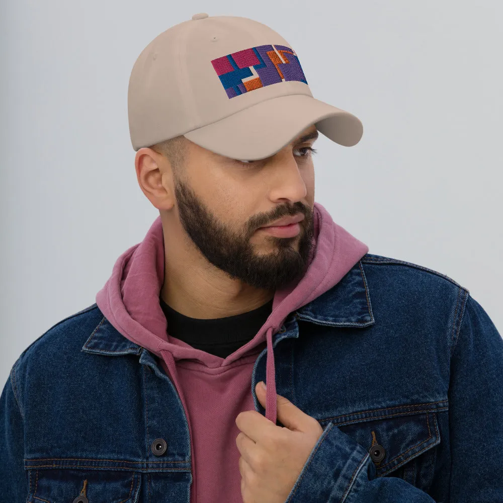Dad Hat | Purple 60s Style | Mid-Century Geometric