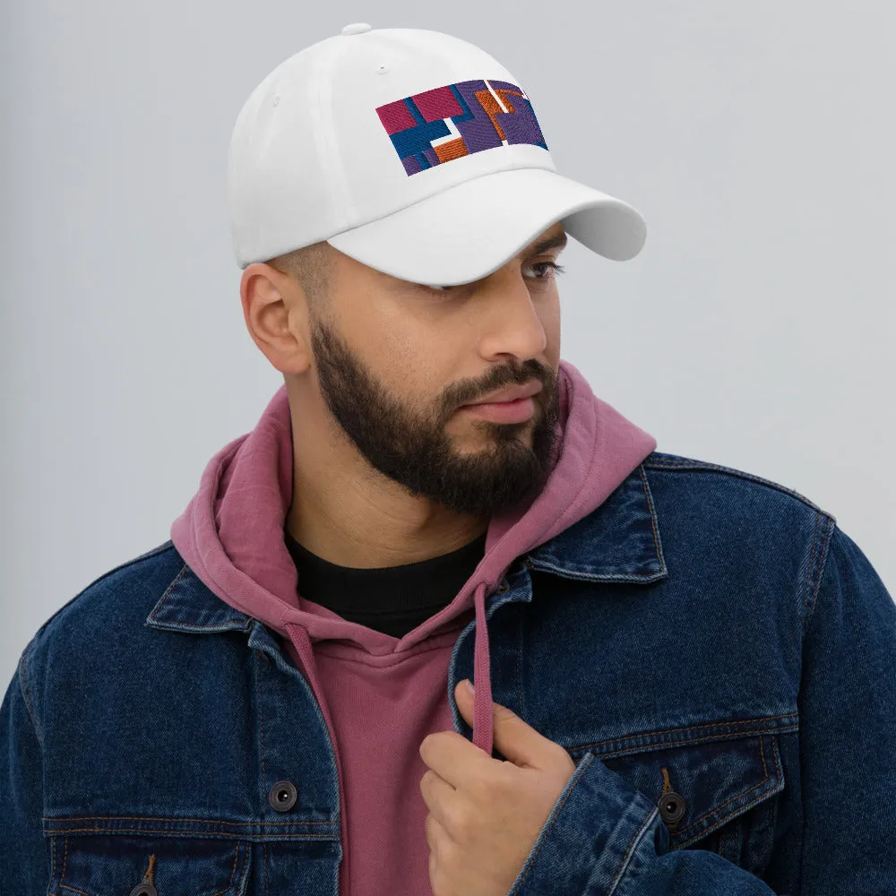Dad Hat | Purple 60s Style | Mid-Century Geometric