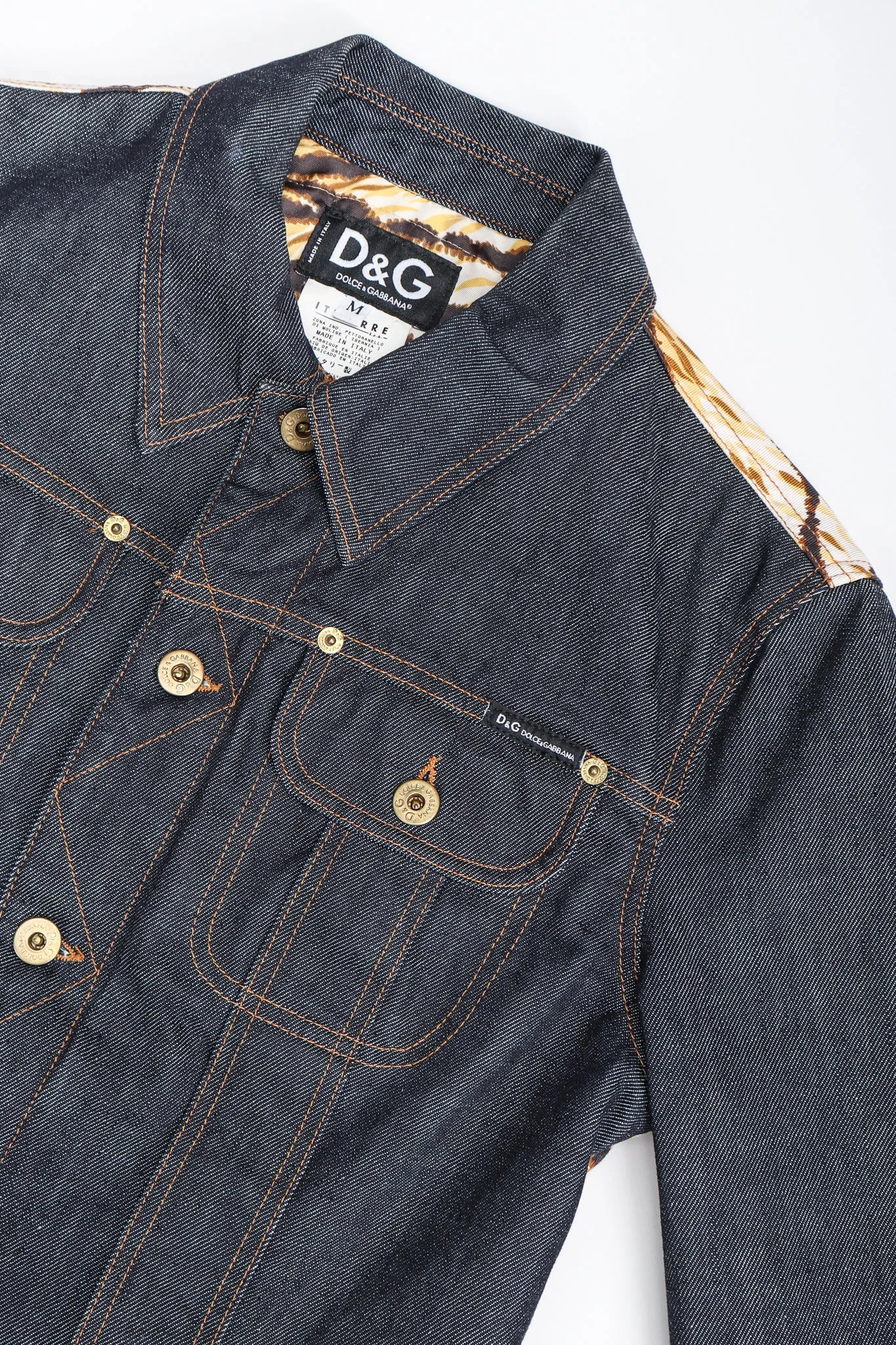 D&G Animal Contrast Denim Jacket