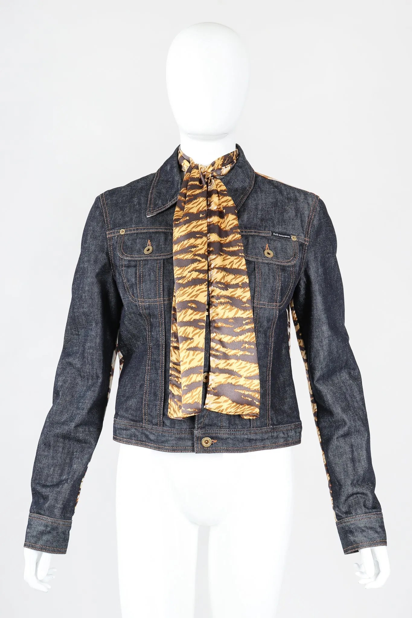 D&G Animal Contrast Denim Jacket