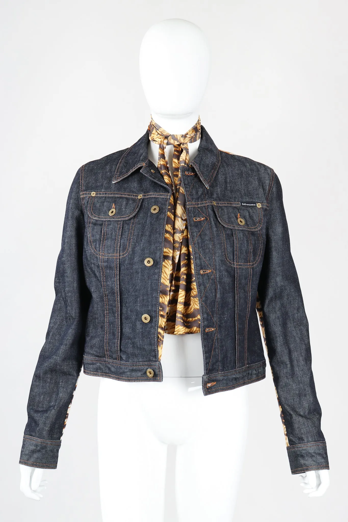 D&G Animal Contrast Denim Jacket