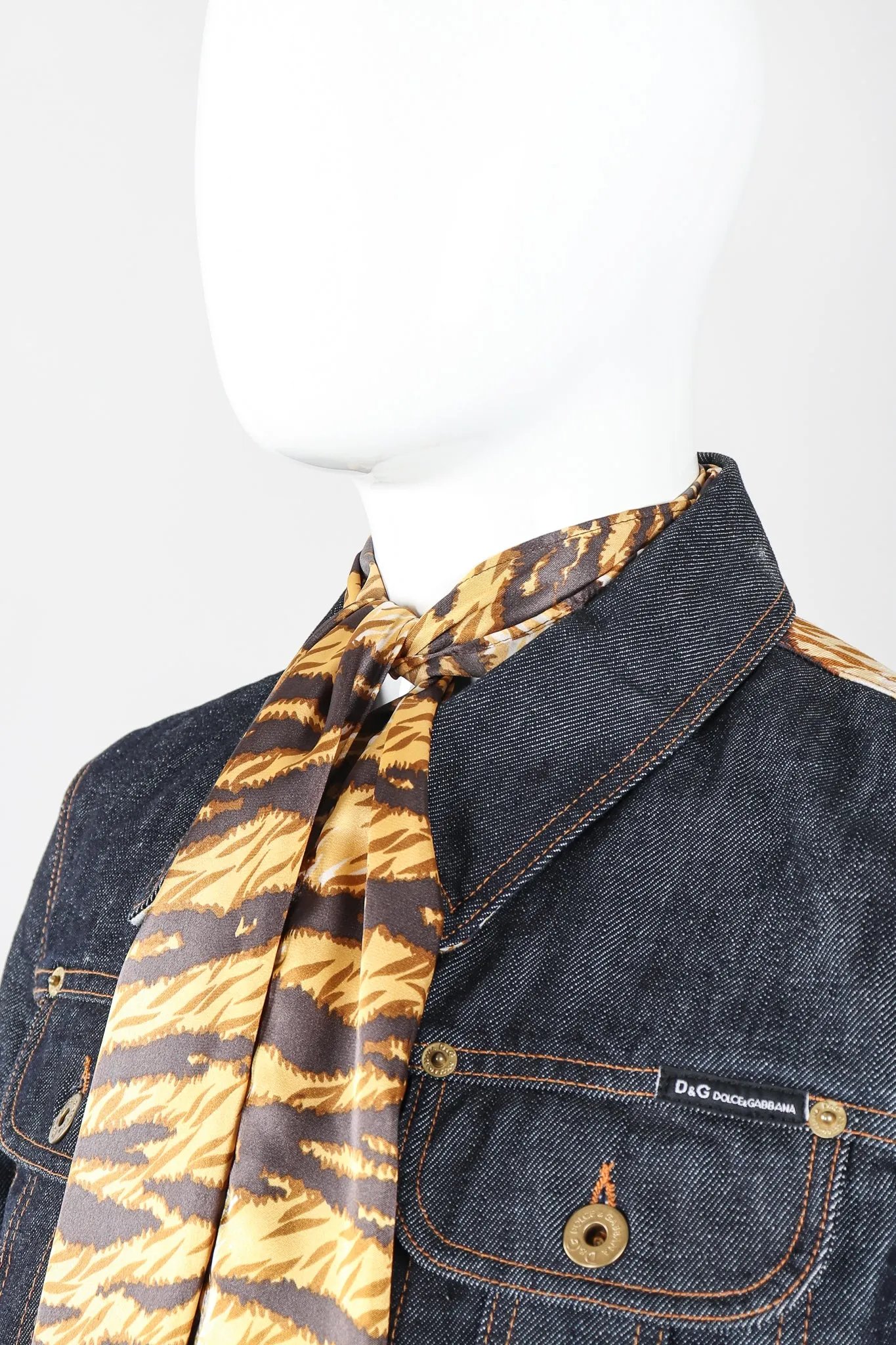 D&G Animal Contrast Denim Jacket