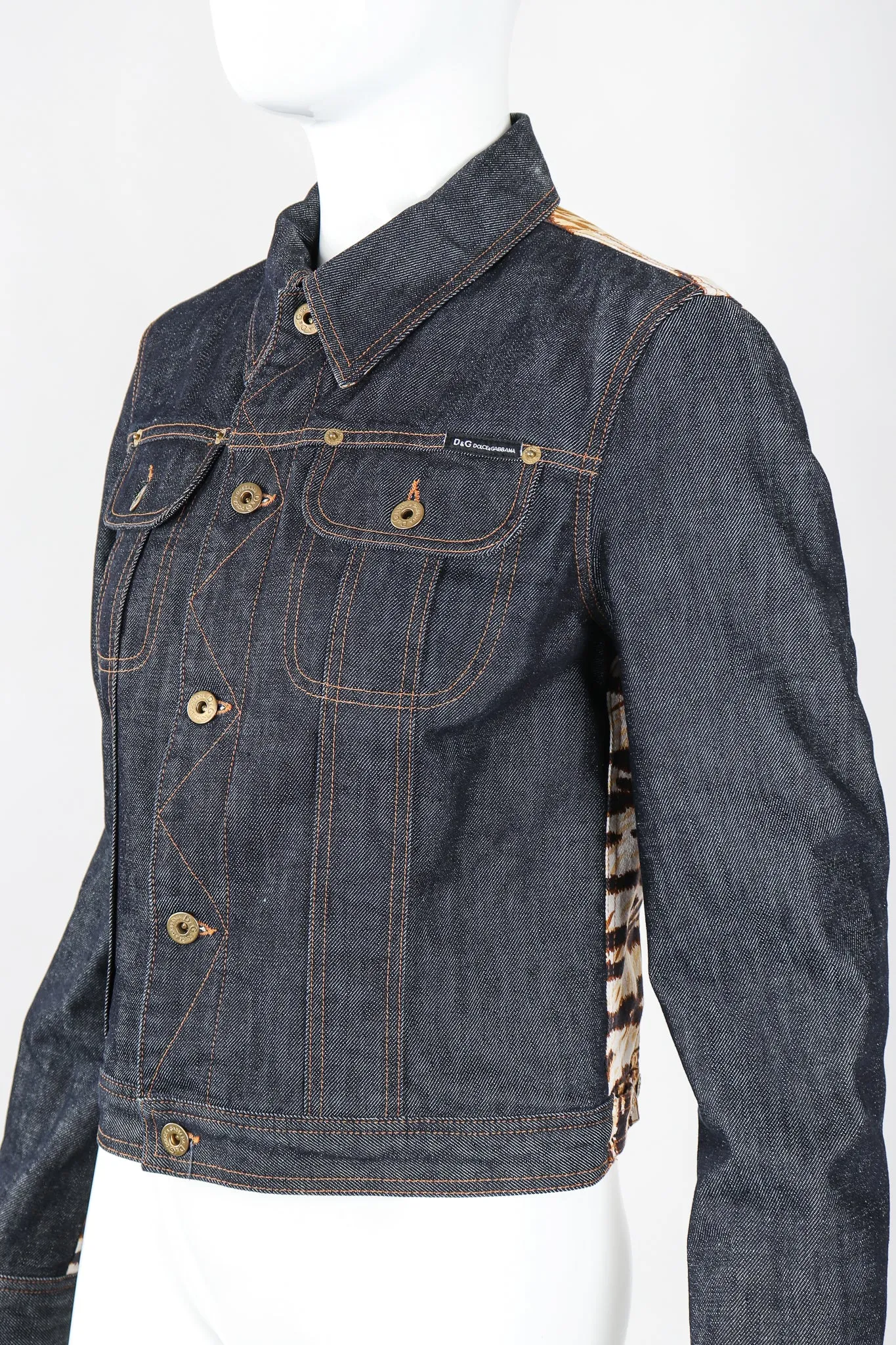 D&G Animal Contrast Denim Jacket