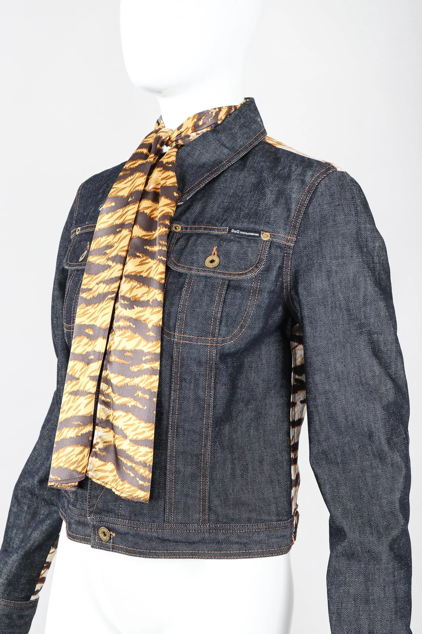 D&G Animal Contrast Denim Jacket