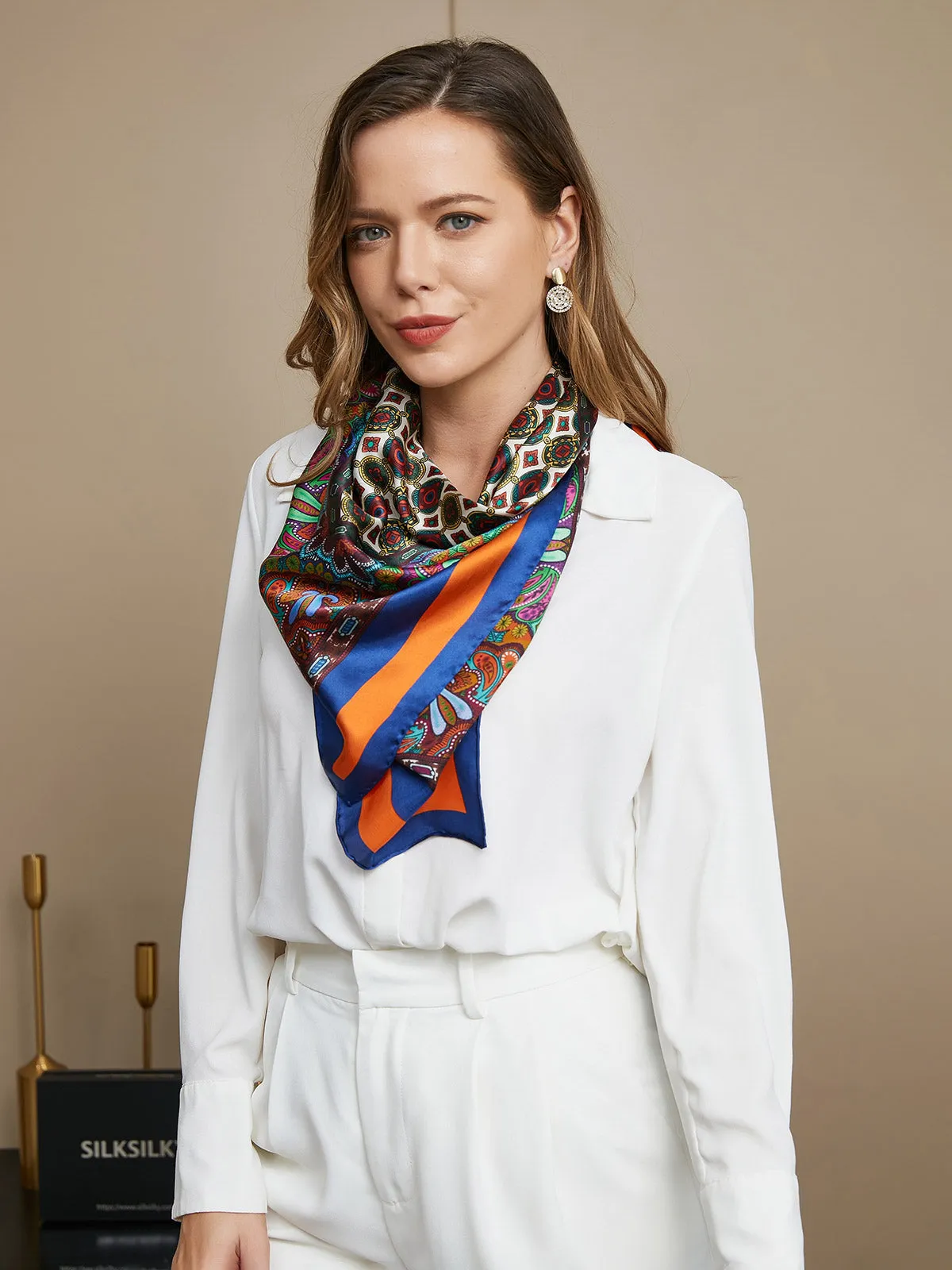 Della - Vibrant Woven Texture Woman's Square Scarf