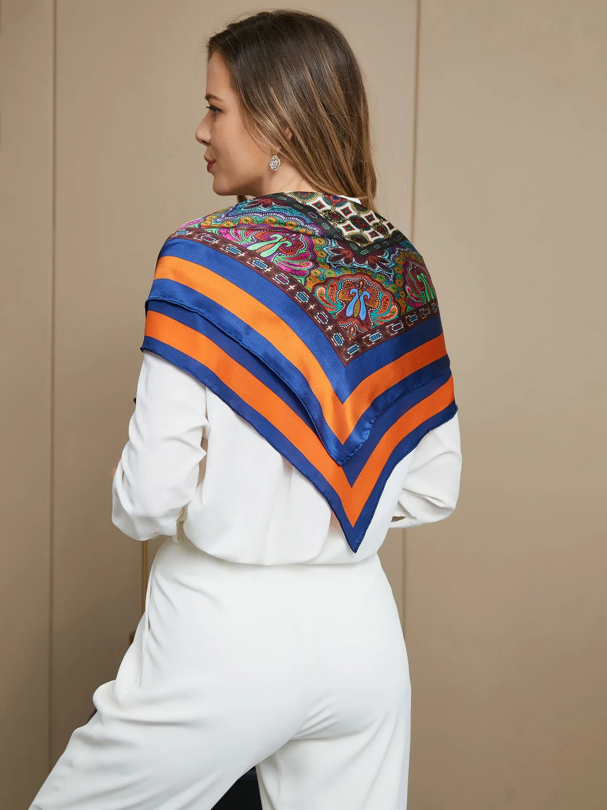 Della - Vibrant Woven Texture Woman's Square Scarf