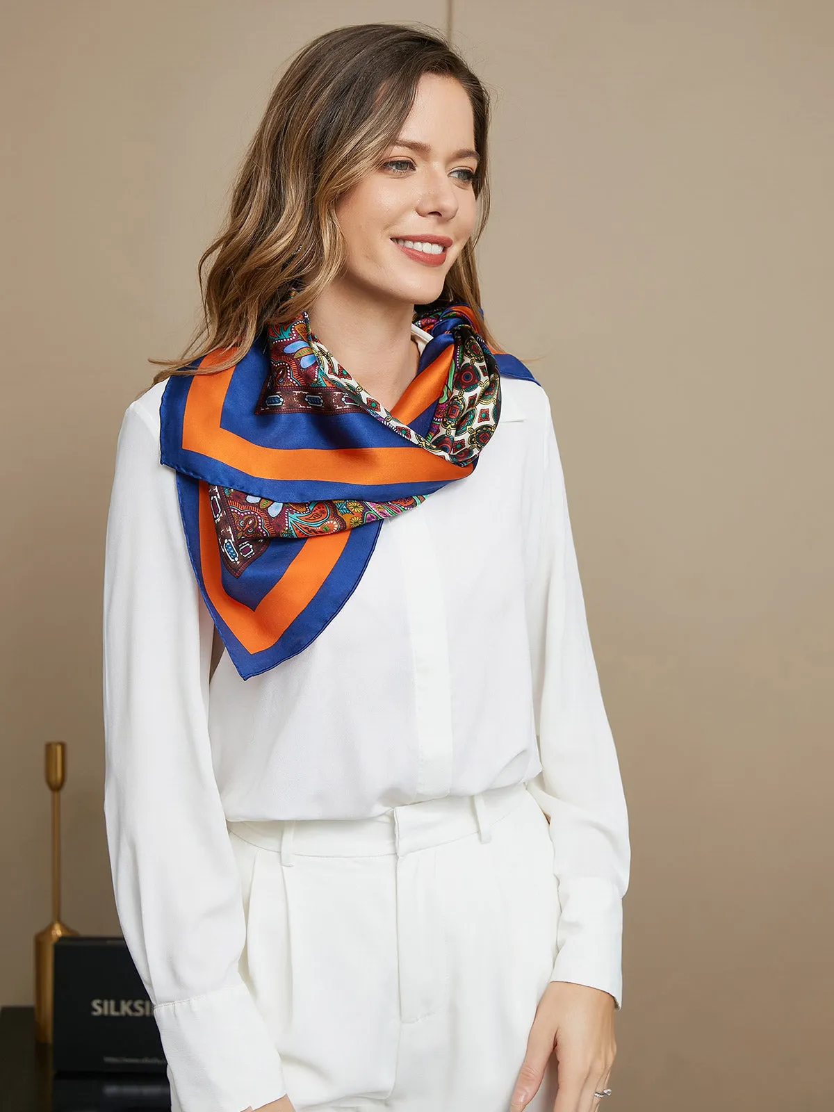 Della - Vibrant Woven Texture Woman's Square Scarf