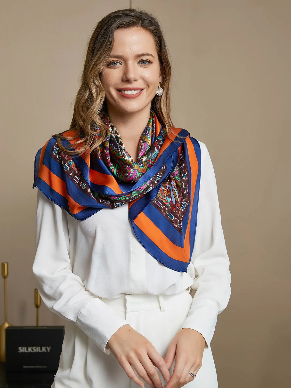 Della - Vibrant Woven Texture Woman's Square Scarf