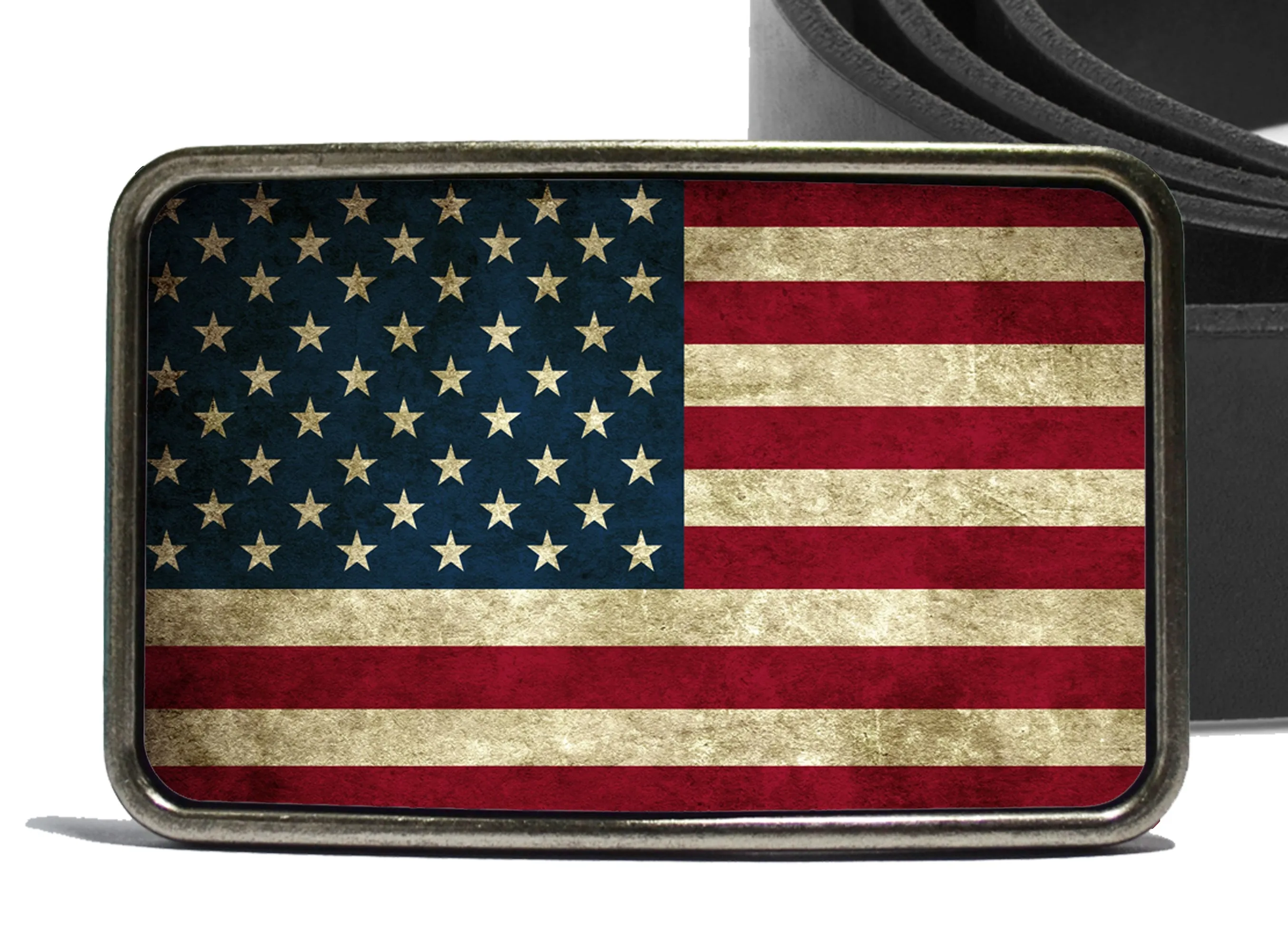 Distressed American Flag Belt Buckle