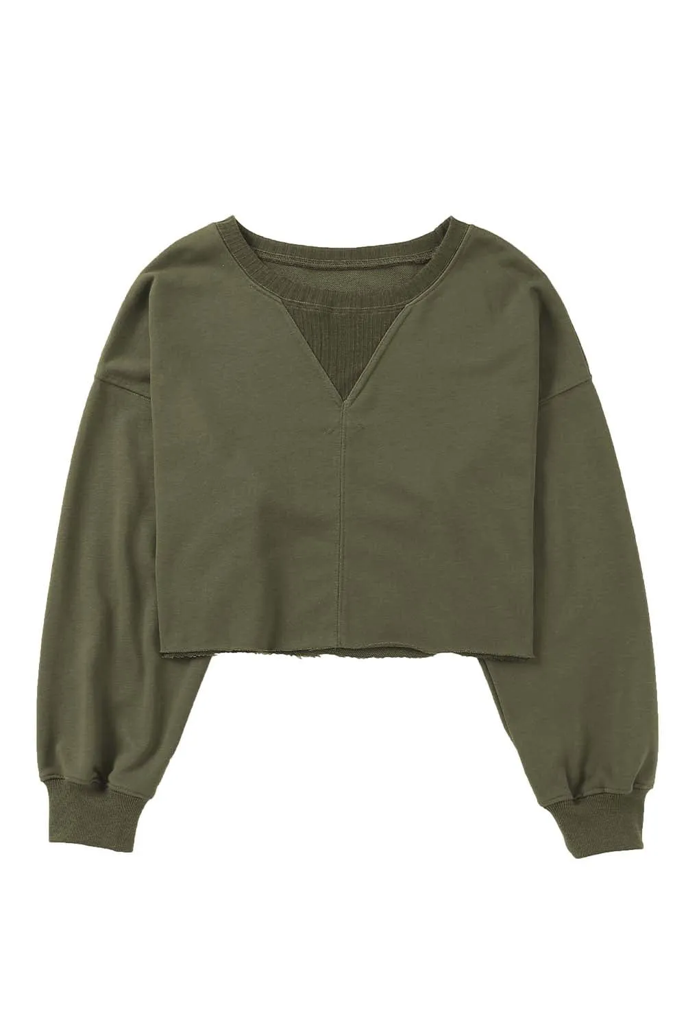Drop Shoulder Cropped Sweatshirt