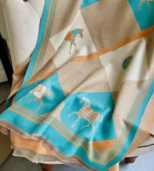 EAB Favorites Lexington Scarf/Wrap- Turquoise