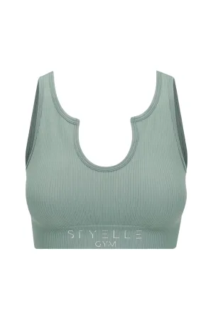 Eloise | Ribbed Activewear Top | Sage