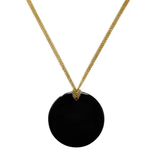 Elsa Peretti Tiffany & Co. Black Nephrite Jade 18 Karat Gold Touchstone Pendant Necklace