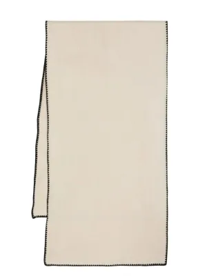 Embroidered wool cashmere scarf