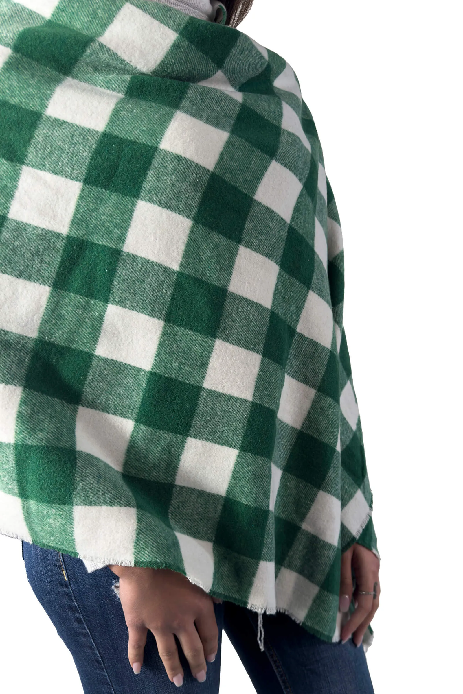 Emerald Checkered Wrap Scarf