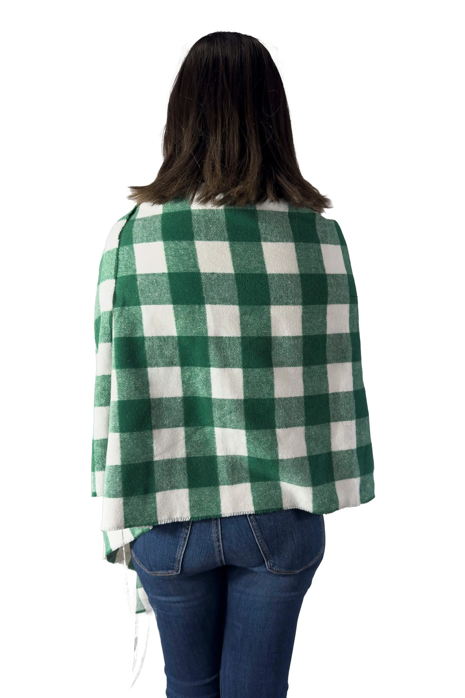 Emerald Checkered Wrap Scarf