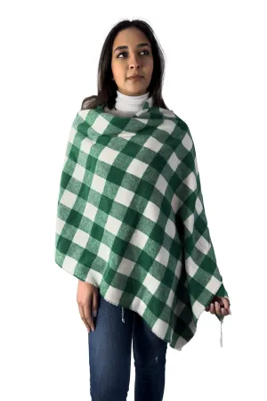 Emerald Checkered Wrap Scarf