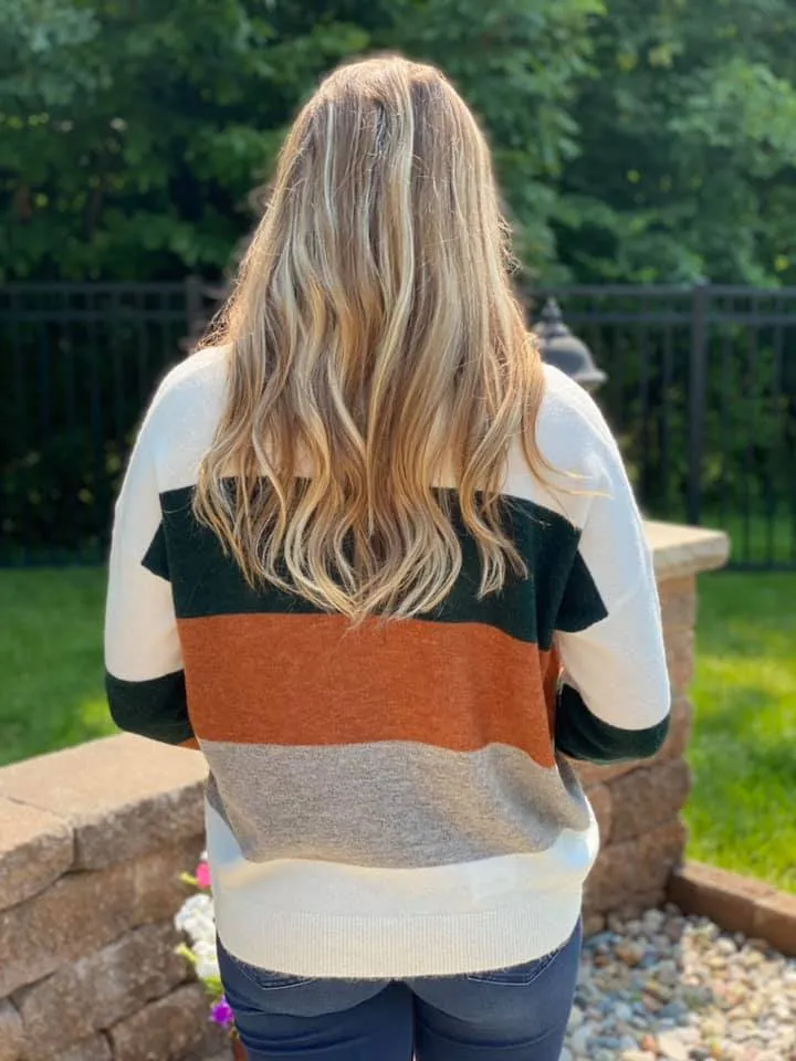 Fall Color Block Sweater