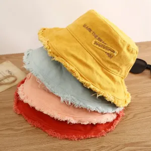 Fashion Cotton Bucket Hat - Women's Summer Autumn Sunscreen Fisherman Cap for Outdoor Beach Sun Protection