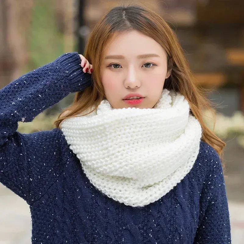 Fashion Women Ladies Knitting Scarf Winter Warm Necklace Scarf for Women Clothing Accessories Imitation Cashmere Female Scarves