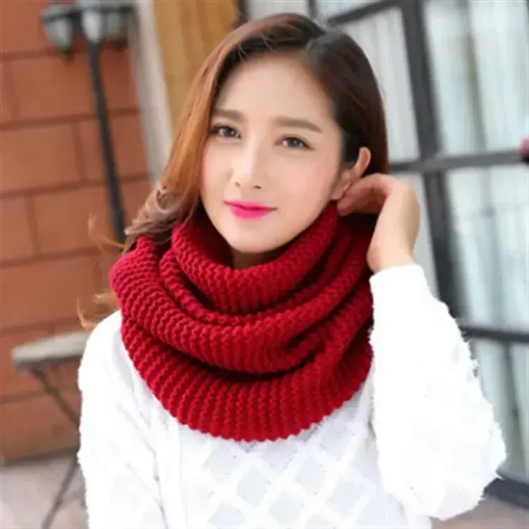 Fashion Women Ladies Knitting Scarf Winter Warm Necklace Scarf for Women Clothing Accessories Imitation Cashmere Female Scarves