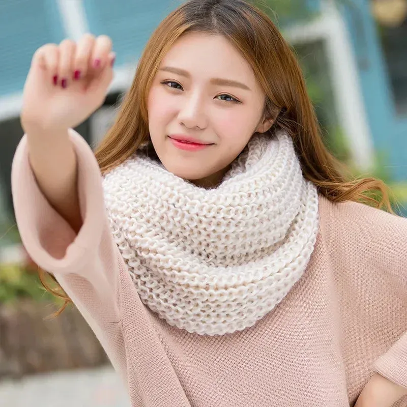 Fashion Women Ladies Knitting Scarf Winter Warm Necklace Scarf for Women Clothing Accessories Imitation Cashmere Female Scarves