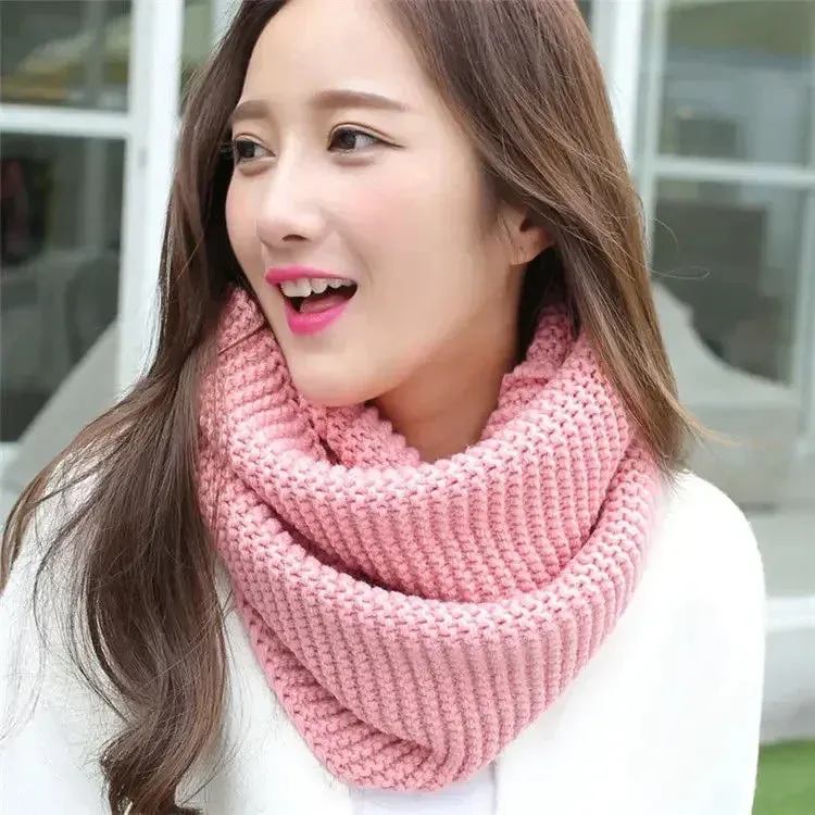 Fashion Women Ladies Knitting Scarf Winter Warm Necklace Scarf for Women Clothing Accessories Imitation Cashmere Female Scarves