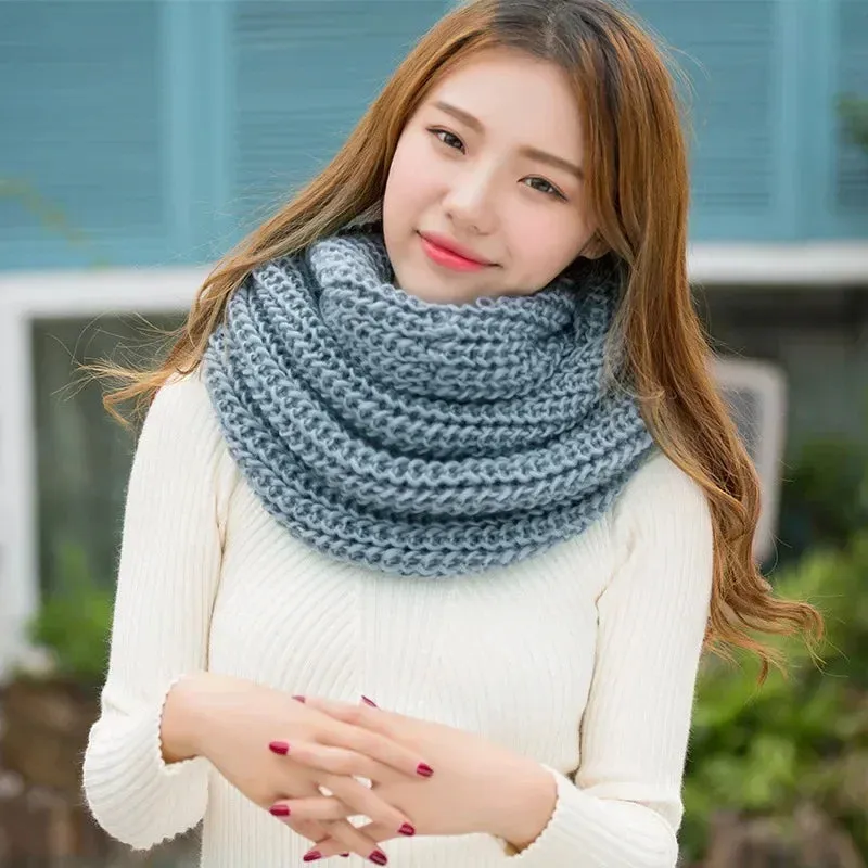 Fashion Women Ladies Knitting Scarf Winter Warm Necklace Scarf for Women Clothing Accessories Imitation Cashmere Female Scarves