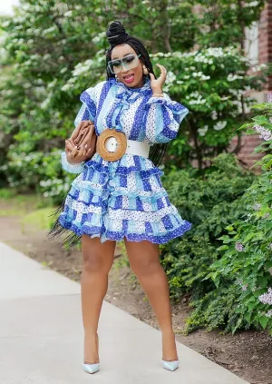 FINAL SALE! Sapphire Beauty- Polka Dot Dress (CLEARANCE OUTLET! Final Sale/No Return/No Exchange!)