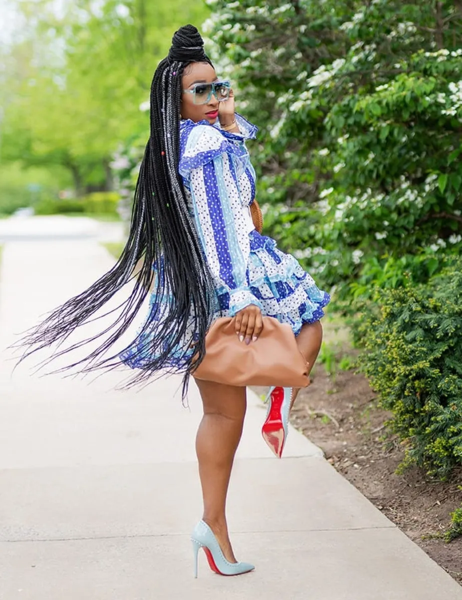 FINAL SALE! Sapphire Beauty- Polka Dot Dress (CLEARANCE OUTLET! Final Sale/No Return/No Exchange!)