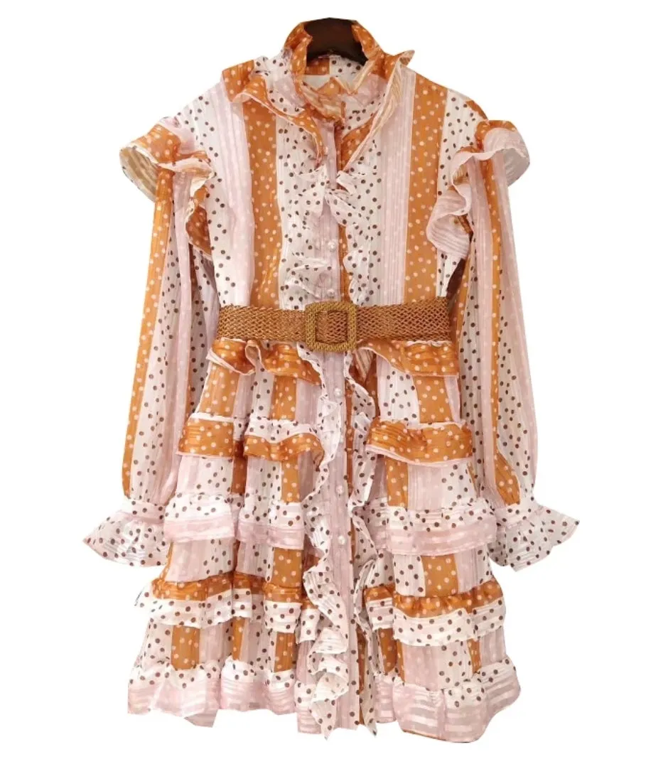 FINAL SALE! Sapphire Beauty- Polka Dot Dress (CLEARANCE OUTLET! Final Sale/No Return/No Exchange!)