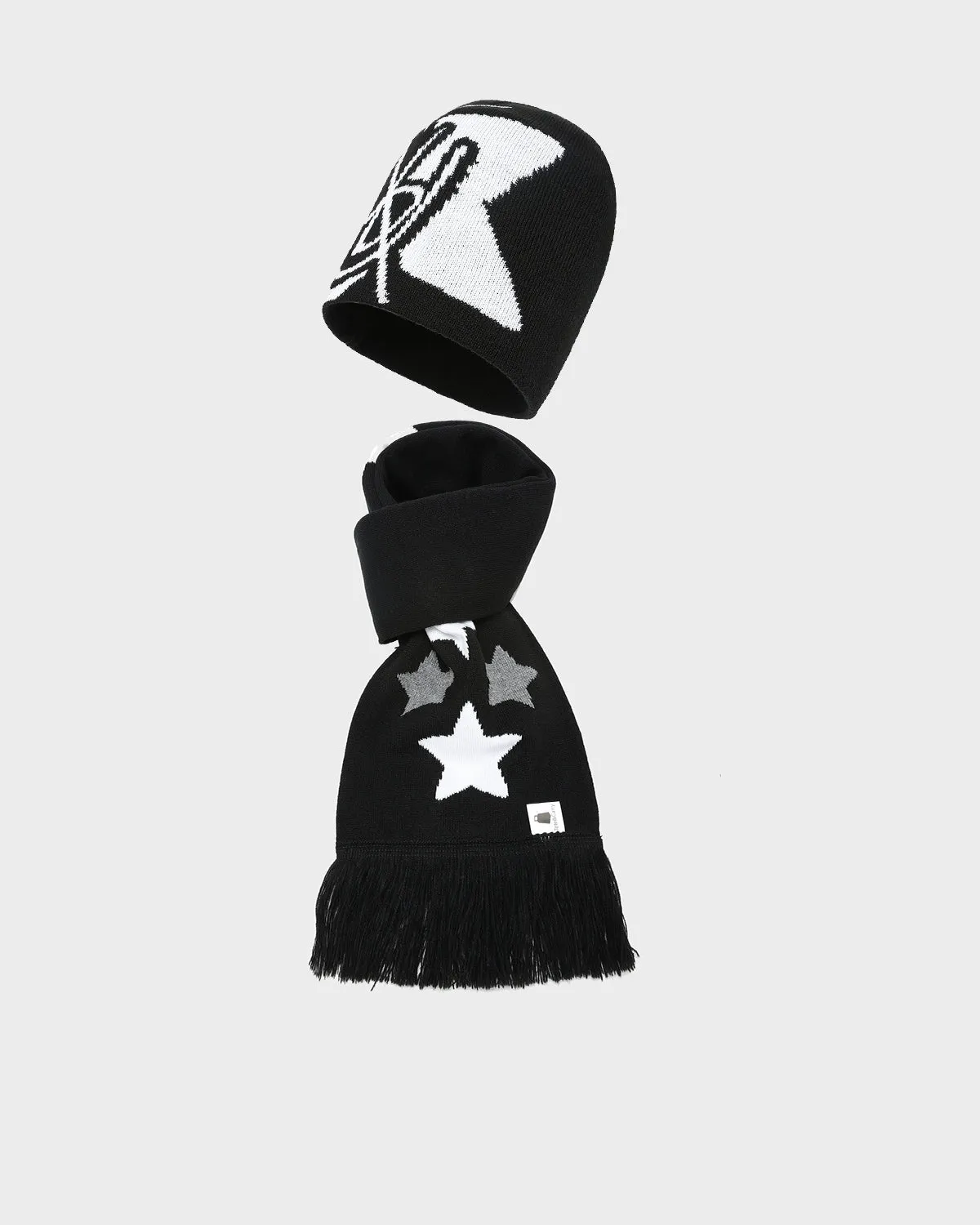 First Class Tracksuit & Beanie Scarf Set in Black