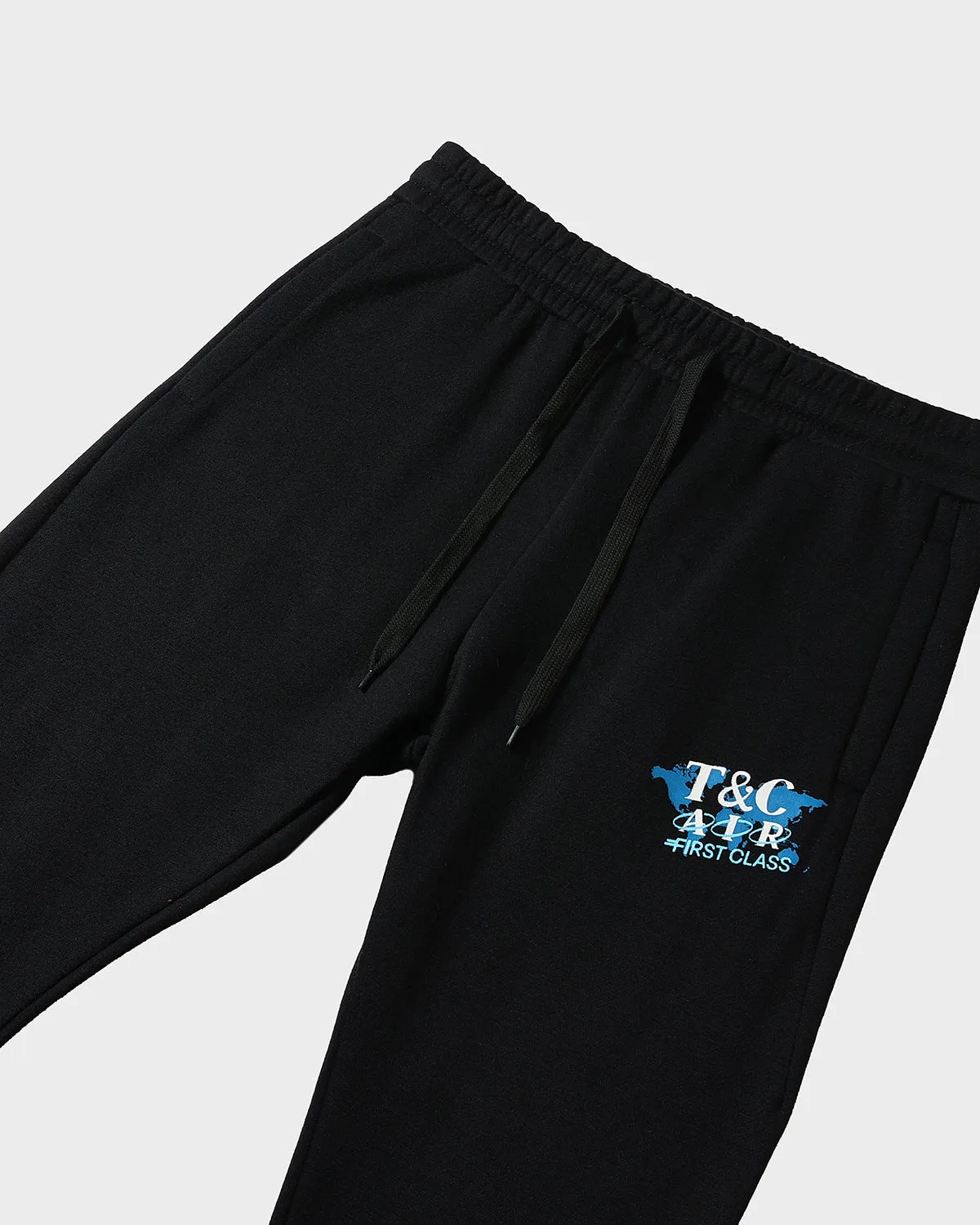 First Class Tracksuit & Beanie Scarf Set in Black