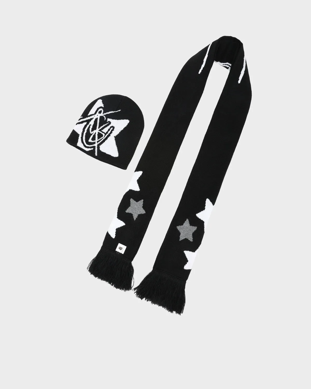 First Class Tracksuit & Beanie Scarf Set in Black