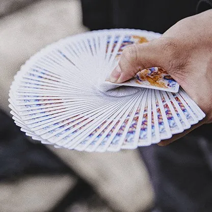 Fluid Art Orange Cardistry Playing Cards