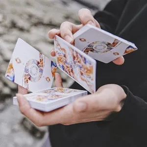 Fluid Art Orange Cardistry Playing Cards