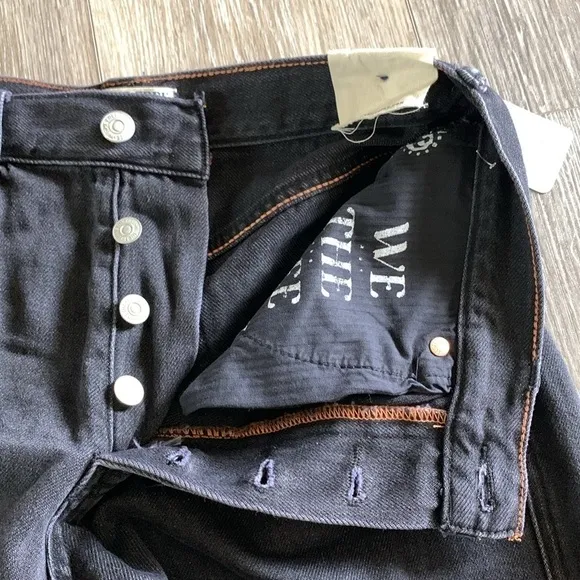 FREE PEOPLE Ivy Mid Rise Denim Shorts Faded Black Room Rocker