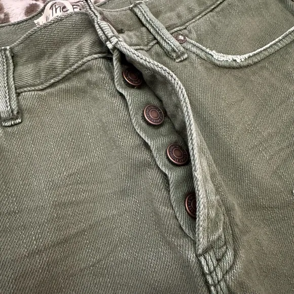 Free People We The Free Loving Good Vibrations Denim Shorts Sage Green Size 27