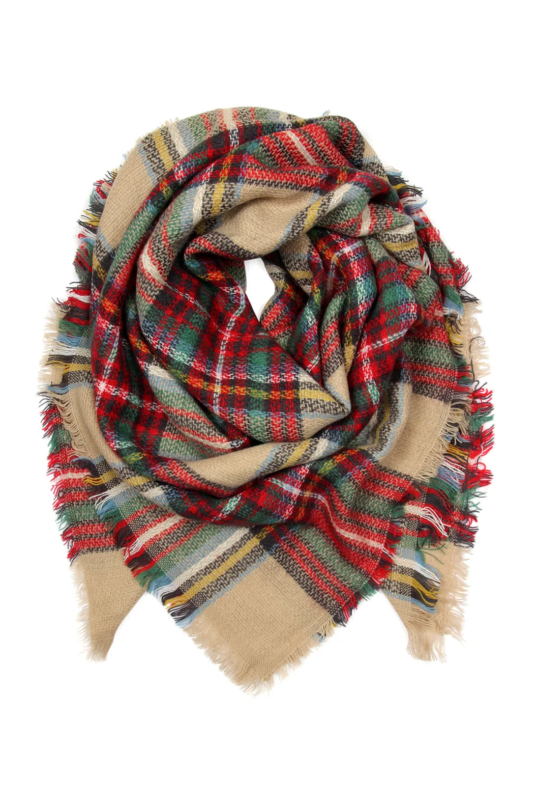 Fringe Blanket Scarf - Style 4