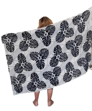 Full Sarong - Lauhala/Monstera - Black - White - Ash