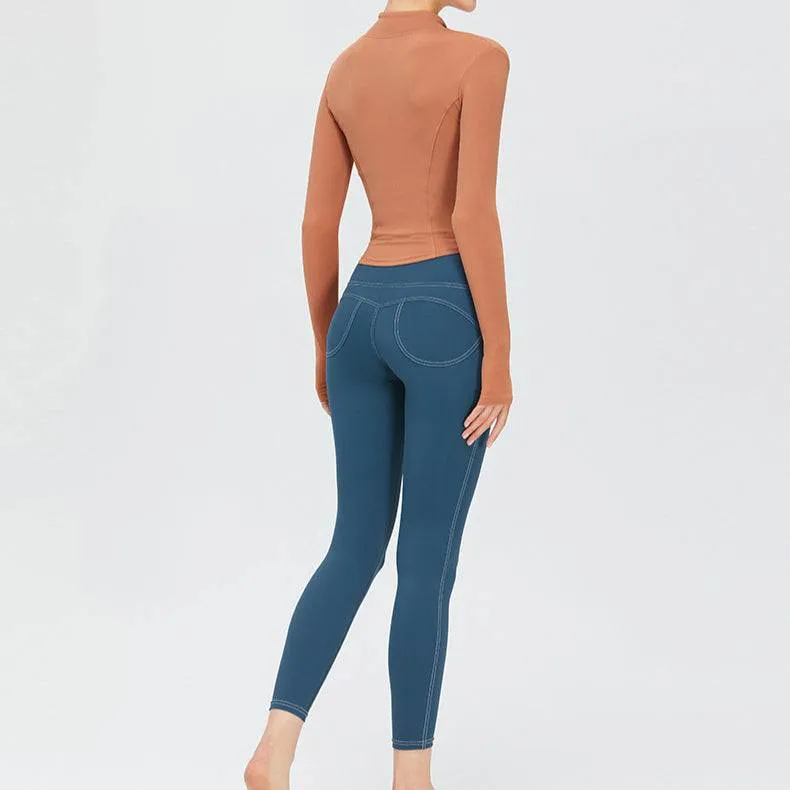 Full Zip Up Yoga Jacket with Thumb Hole